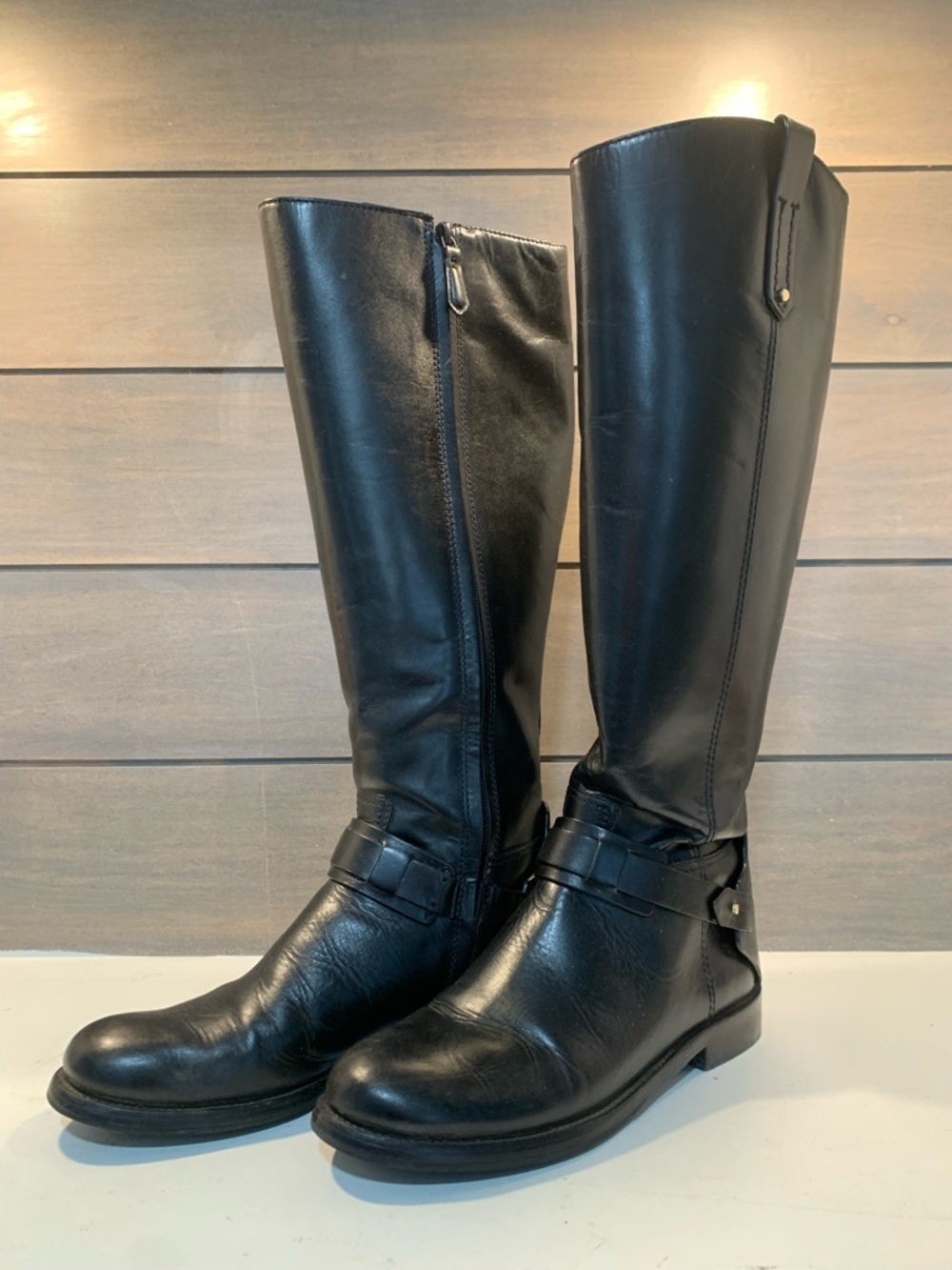 Tory Burch Womens Colton Leather Riding Knee High Boot Black Size 6.5 Preppy